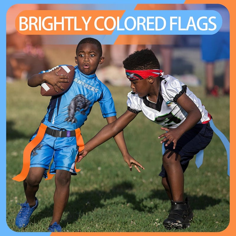 Uikro Flag Football Belts, 14 Player Flag Football Set with 42 Flags for Adults Youth Kids, Sports Training Competition - Image 3